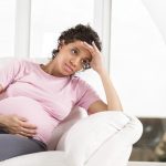 Worried pregnant woman